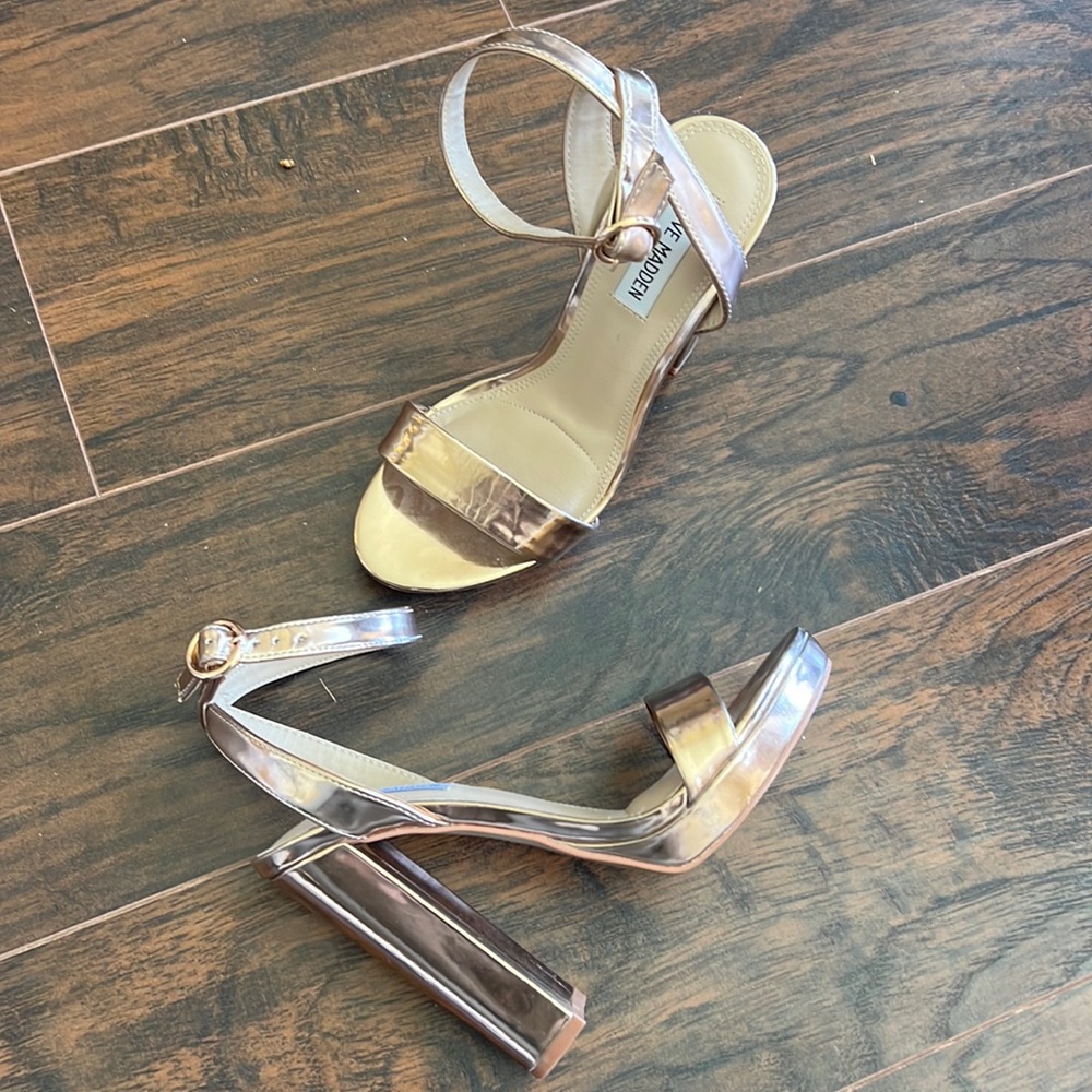 Champagne gold platform heels